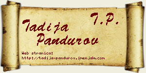 Tadija Pandurov vizit kartica